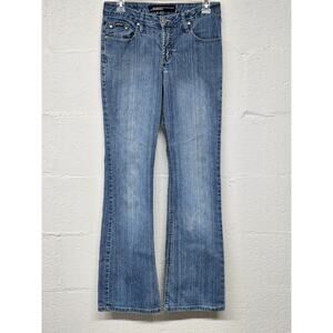 Vintage 90s Y2K Squeeze Jeans Womens Size 7/8 Wide leg flare Light Wash Stretch